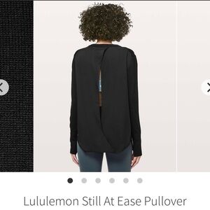 lululemon athletica Black Still At Ease Pullover SZ 10